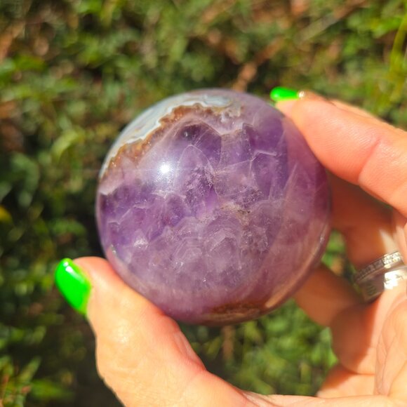 Amazon.com: LMMDHUSV Natural Amethyst Druzy Geode Crystal  Amethyst Gemstone Sphere